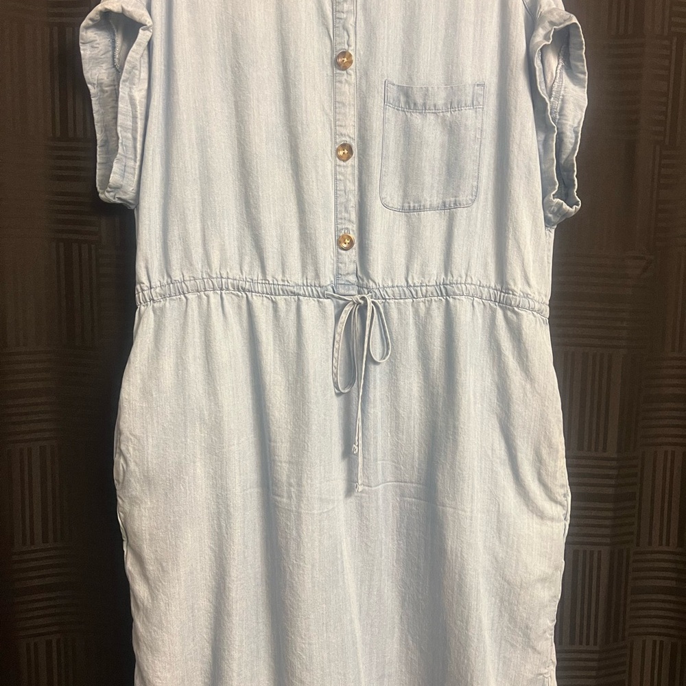 Time and Tru Denim Blue Button-Up Dress